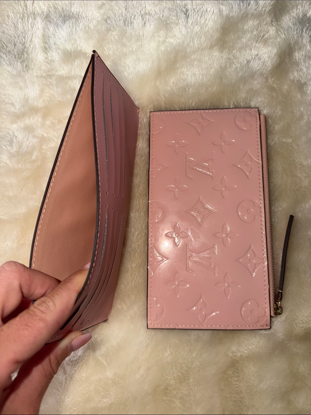 Louis Vuitton Pink Monogram Zipper Pouch and Wallet - Picture 2 of 3